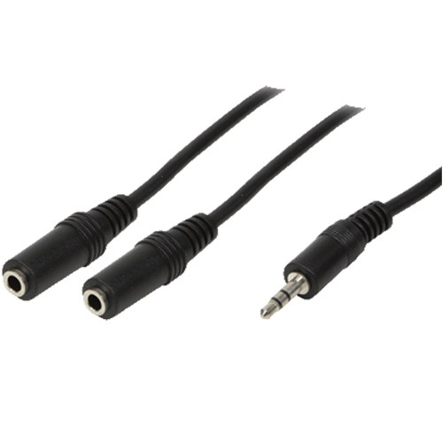 LogiLink CA1046 3.5mm Stereo Erkek - 2 x 3.5mm Stereo Dişi 0.2m Kablo