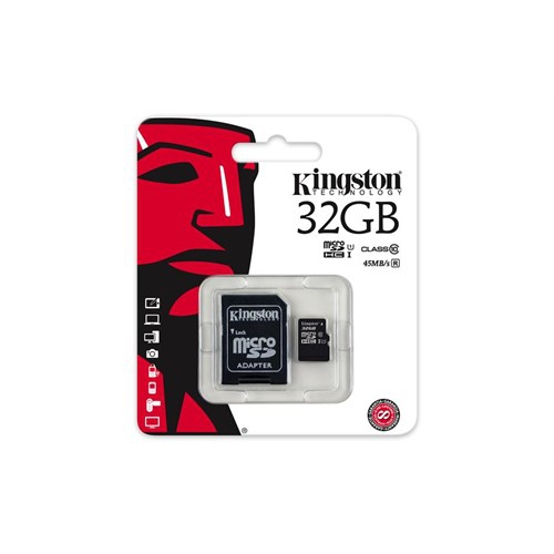 Kingston 32GB MicroSDHC Class10 UHS-I 45MB/s Hafıza Kartı SDC10G2/32GB