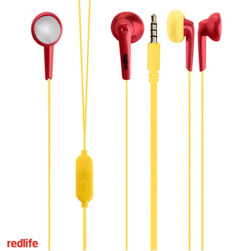 Redlife 3.5 mm. Jack E. Level Kablolu Mikrofonlu Stereo Kulaklık Sarı/Kırmızı - ASKS00847