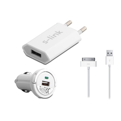 S-Link Ip-804 Şarj Aleti 3Lü Çakmak Çok/Usb 1000Ma iPhone/Ipod 3 İn 1 Araç Şarjı