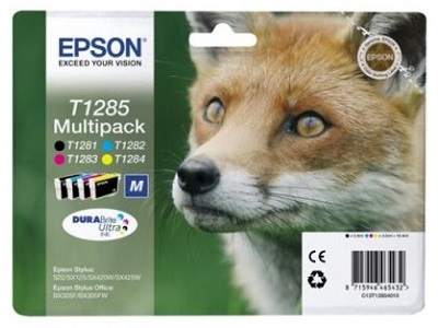 Epson C13T12854020 / T1285 4 Renk Kartuş Paket (Siyah-Kırmızı -Mavi-Sarı)